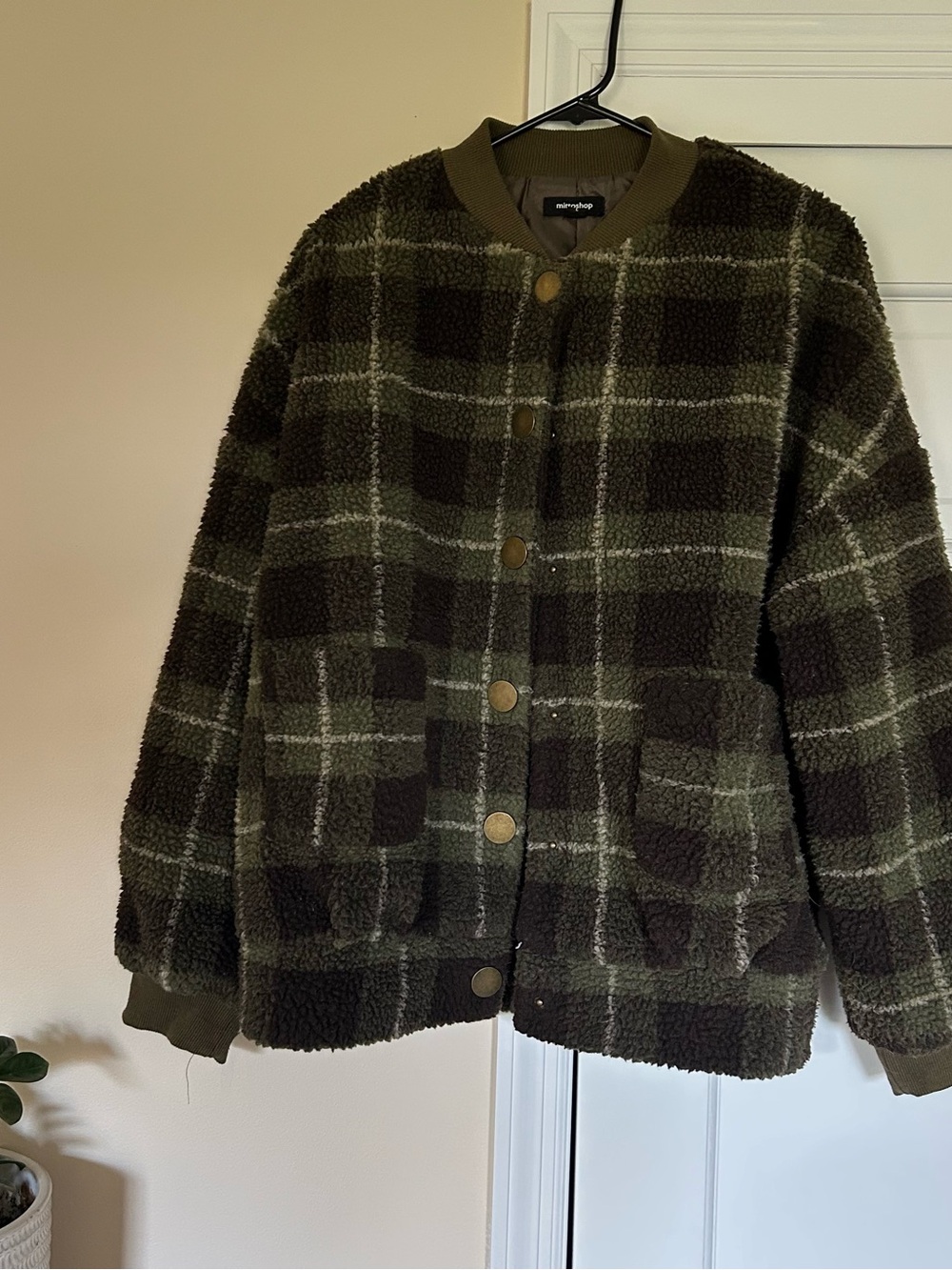 mittoshop Olive Ribbed Collar Jacket